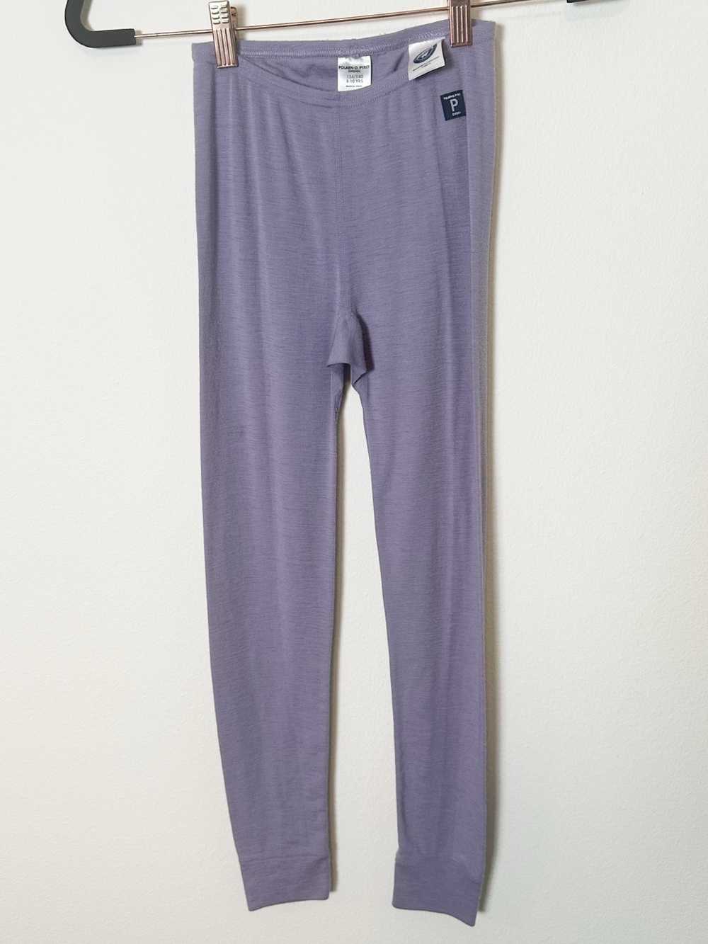 Polarn O. Pyret Sweden 100% Wool RWS Certified Legging Lavender Purple 8-10
